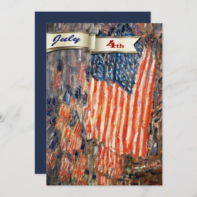Happy 4th of July. Fine Art Custom Flat Card (Front/Back)