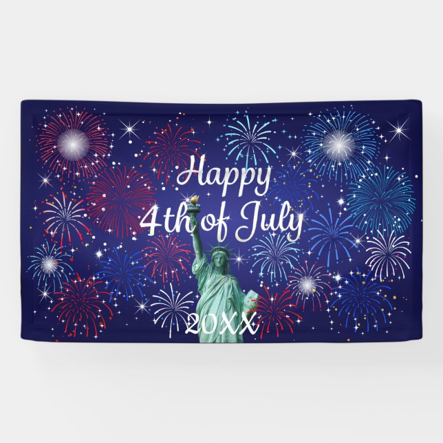 Happy 4th of July Fireworks Banner (Horizontal)