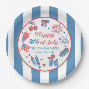 Happy 4th of July Fireworks BBQ Party Paper Plates