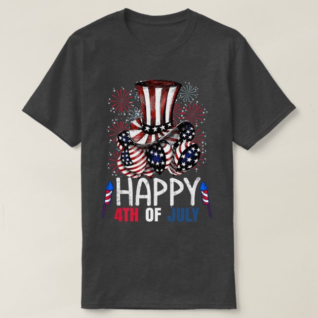 Happy 4th Of July Fireworks Celebrating USA Indepe T-Shirt (Design Front)