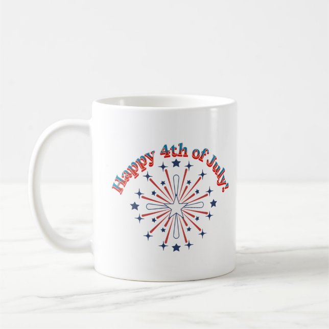 Happy 4th of July Fireworks Coffee Mug (Left)