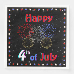 Happy 4th of July Fireworks Napkin