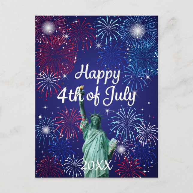 Happy 4th of July Fireworks Postcard (Front)
