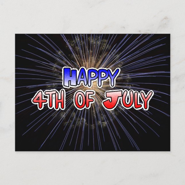Happy 4th of July Fireworks Postcard (Front)