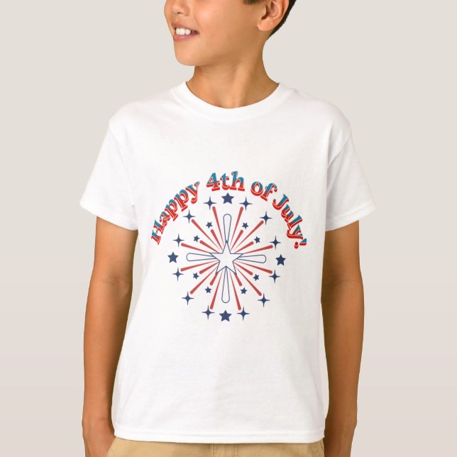 Happy 4th of July Fireworks T-Shirt (Front)