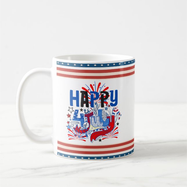 Happy 4th of July Fireworks USA-63261 Coffee Mug (Left)
