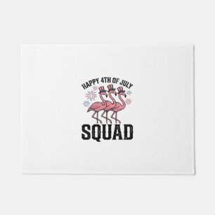 Happy 4th of July Flamingo Squad Vector Design_1 Doormat