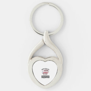 Happy 4th of July Flamingo Squad Vector Design_1 Key Ring