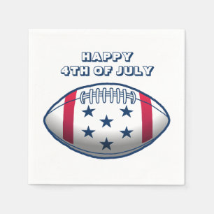 Happy 4th of July Football Napkin