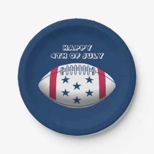 Happy 4th of July Football Paper Plate