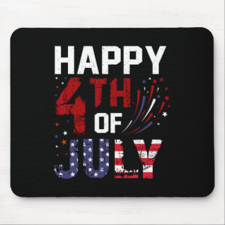 Happy 4th Of July For Woman Men Kids Usa Independe Mouse Pad