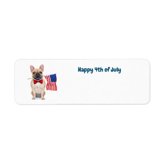 Happy 4th of July French Bulldog  Return Address Label