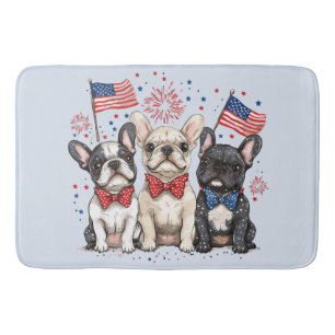 Happy 4th Of July French Bulldogs Bath Mat