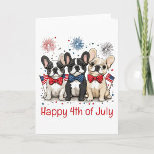 Happy 4th Of July French Bulldogs Card
