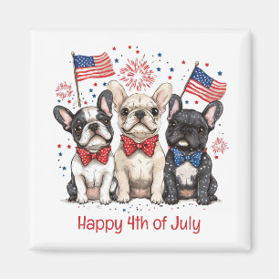 Happy 4th Of July French Bulldogs Magnet
