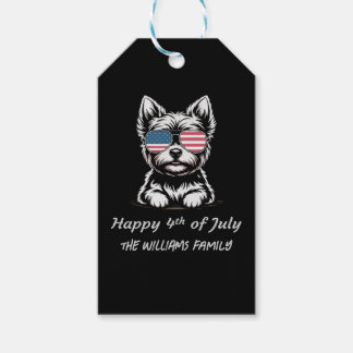 Happy 4th of July – Funny Patriotic Dog Sticker Gift Tags