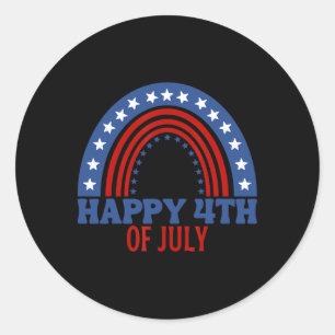 Happy 4th Of July Funny Usa Flag For Independence Classic Round Sticker