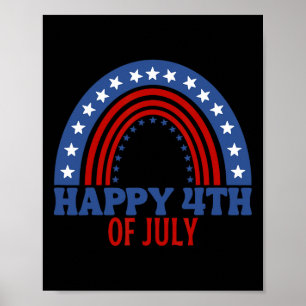 Happy 4th Of July Funny Usa Flag For Independence Poster