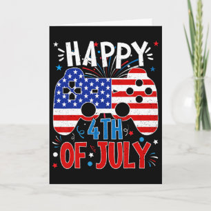 Happy 4th Of July Gaming Patriotic American Flag K Card