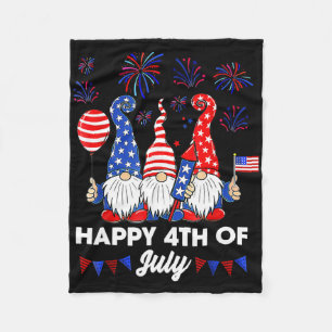 Happy 4th Of July Gnomes  Fleece Blanket