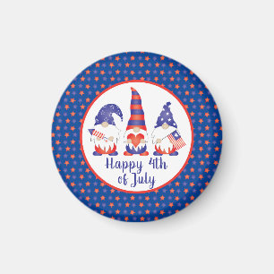 Happy 4th of July Gnomes Red White Blue Magnet