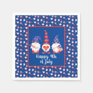 Happy 4th of July Gnomes Red White Blue Napkin