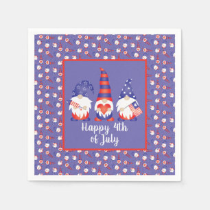 Happy 4th of July Gnomes Red White Blue Napkin