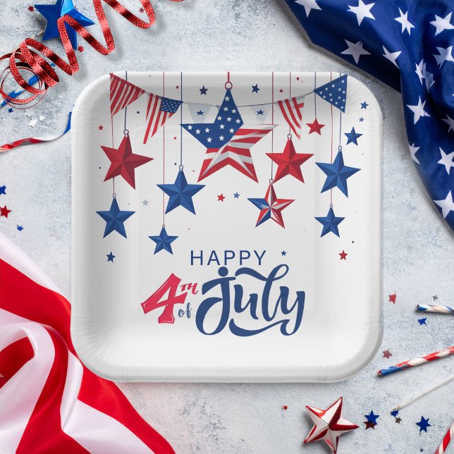 Happy 4th of July Hanging Stars ID1103 Paper Plate (Creator Uploaded)