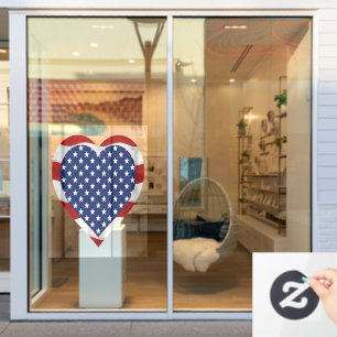 Happy 4th of July Heart with Stars and Stripes