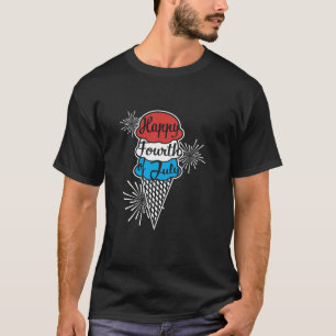 Happy 4th of July Ice Cream Cone Funny America USA T-Shirt
