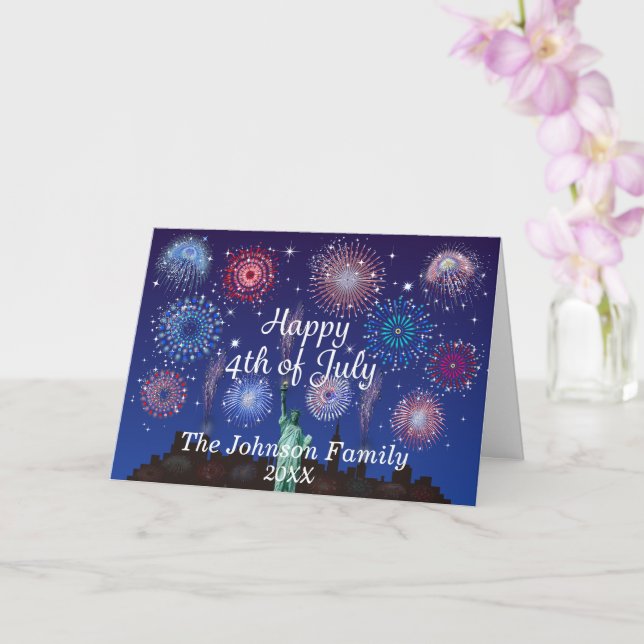 Happy 4th of July in New York Card (Orchid)