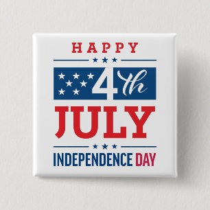 Happy 4th of July Independence Day  15 Cm Square Badge