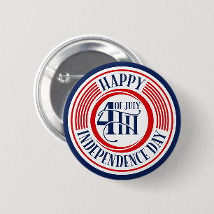 Happy 4th of July Independence Day 6 Cm Round Badge