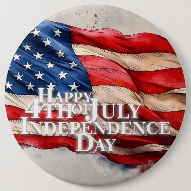 Happy 4th of July - Independence Day 6 Cm Round Badge (Front)