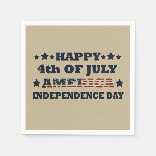 Happy 4th of july independence day America Napkin (Front)