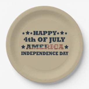 Happy 4th of july independence day America Paper Plate