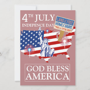 Happy 4th of July Independence Day America Party Holiday Card