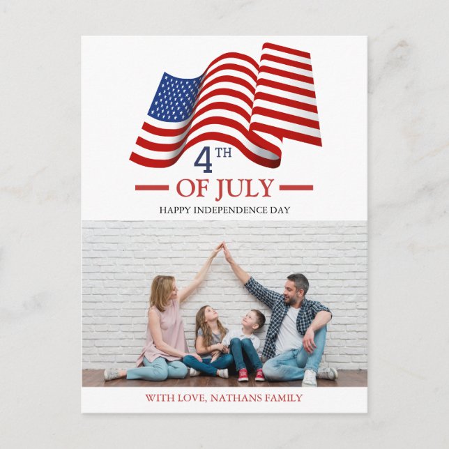 Happy 4th of July Independence Day America photo Postcard (Front)