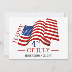 Happy 4th of July Independence Day American Flag Holiday Card