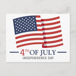 Happy 4th of July Independence Day American Flag Postcard