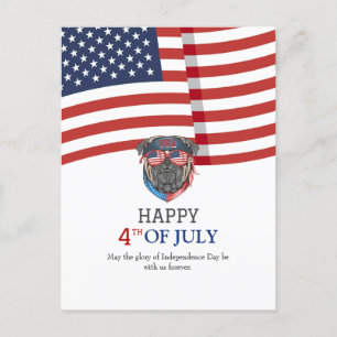 Happy 4th of July Independence Day American Flag Postcard