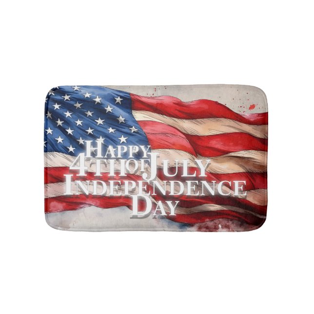 Happy 4th of July - Independence Day Bath Mat (Front)