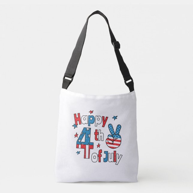 Happy 4th of July Independence Day Crossbody Bag (Front)