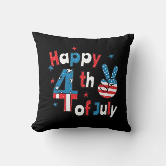 Happy 4th of July Independence Day Cushion (Front)