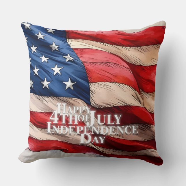 Happy 4th of July - Independence Day Cushion (Front)