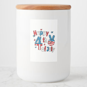 Happy 4th of July Independence Day Food Label