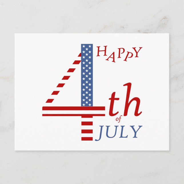 Happy 4th of july Independence day greeting Invitation Postcard (Front)
