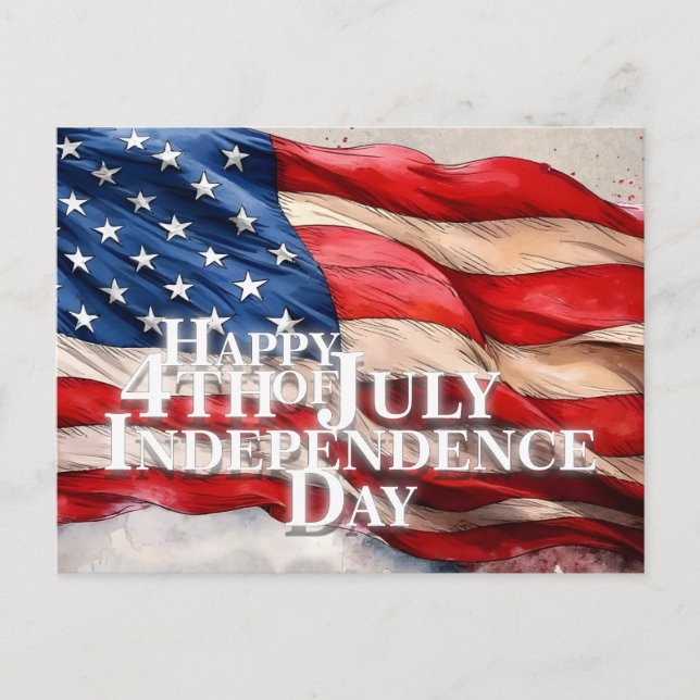 Happy 4th of July - Independence Day Holiday Postcard (Front)
