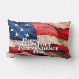 Happy 4th of July - Independence Day Lumbar Cushion