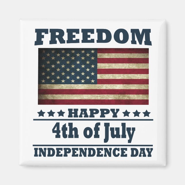 Happy 4th of july independence day magnet (Front)